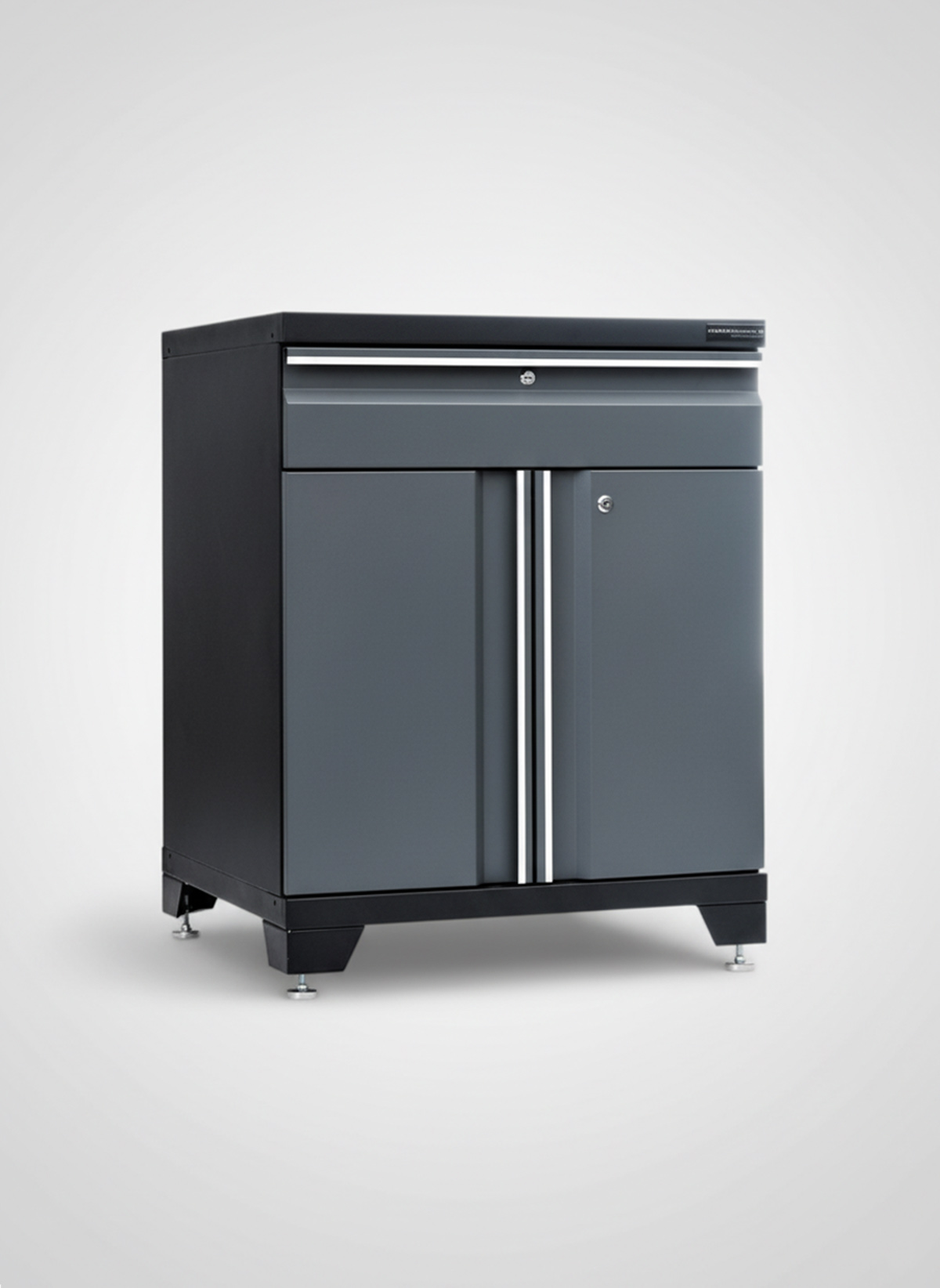 Verktygsskåp med 1 låda och dörrar - Grå, PRO