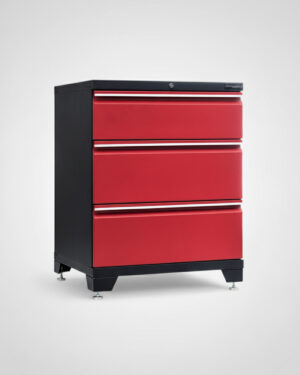 Verktygsskåp med 3 lådor - Röd, PRO
