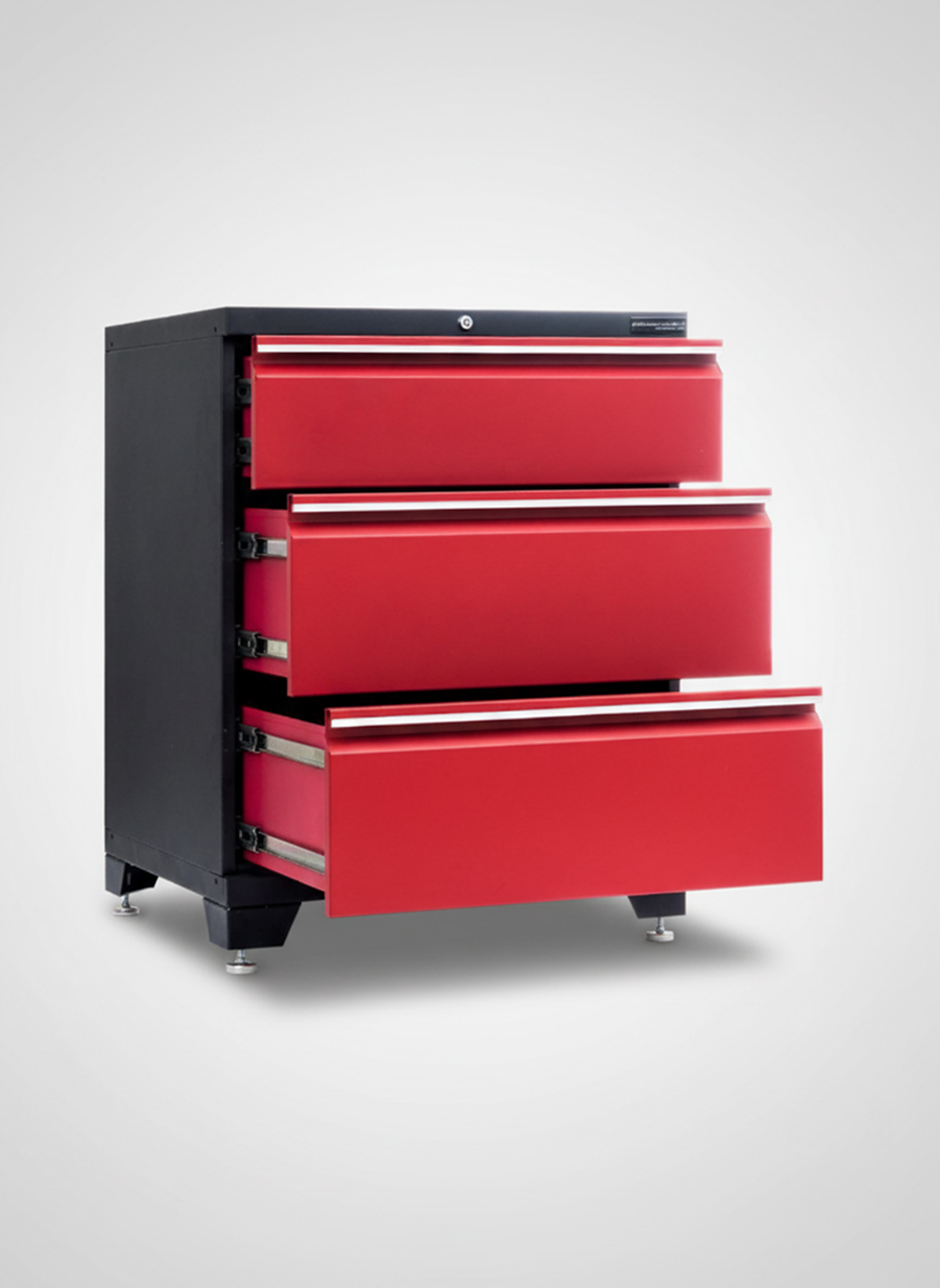 Verktygsskåp med 3 lådor - Röd, PRO - Bild 2