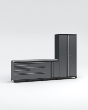 Garageinredning med 4 delar - set 1, grå, PRO