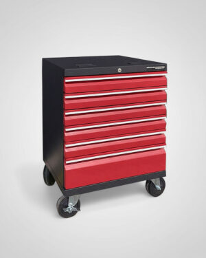 Verktygsvagn med 6 lådor - Röd, PRO