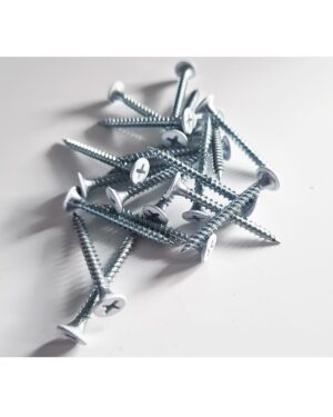 Skruv till väggpanel, vit 20-pack