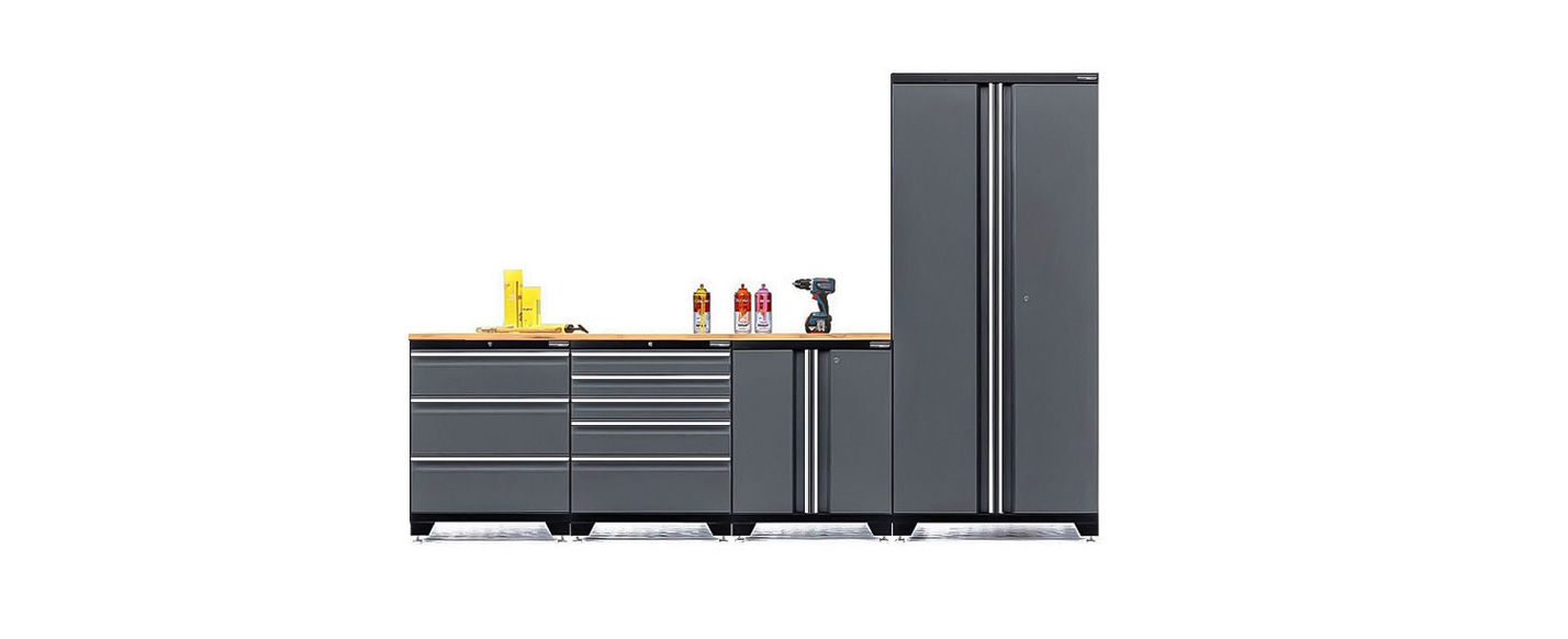 Garageinredning liten kombination i grå