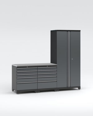 Garageinredning med 3 delar - set 2, grå, PRO