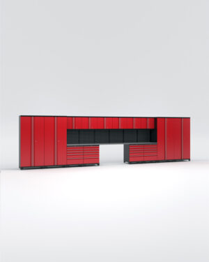 Garageinredning med 14 delar – set 1, röd, PRO