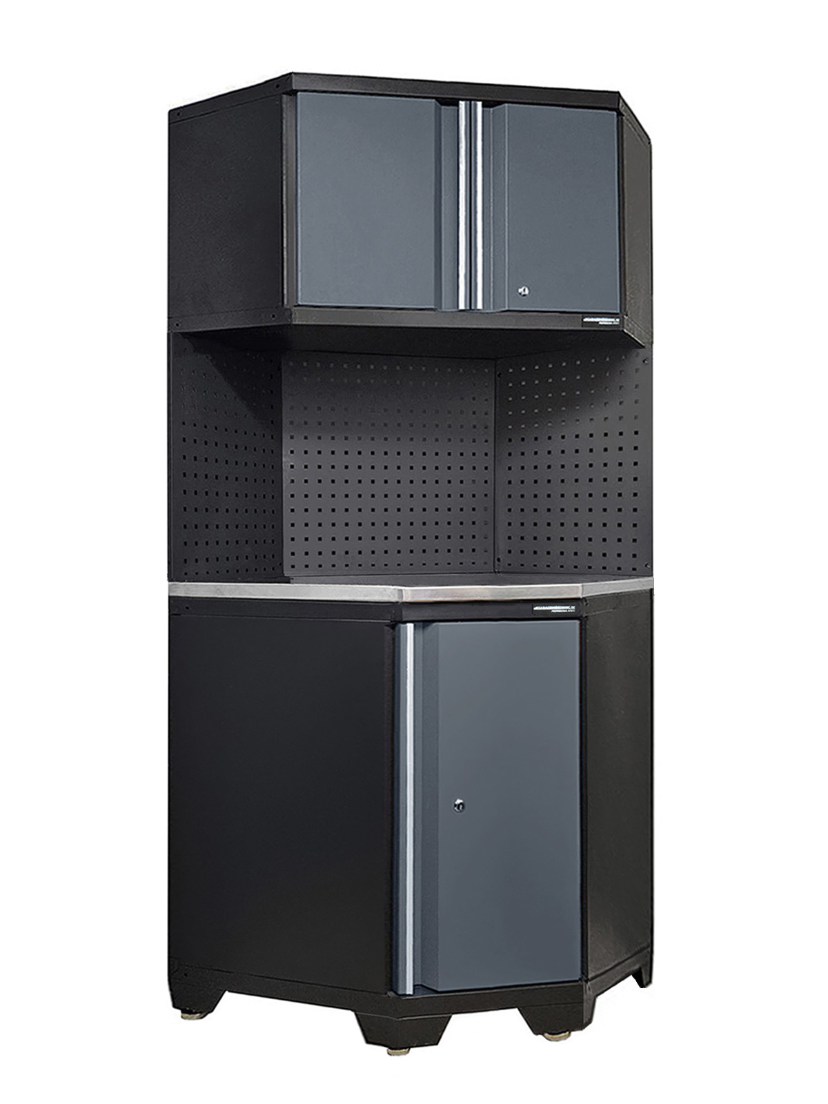 Garageinredning hörndel i grå färg