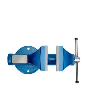 Blått skruvstäd uppifrån