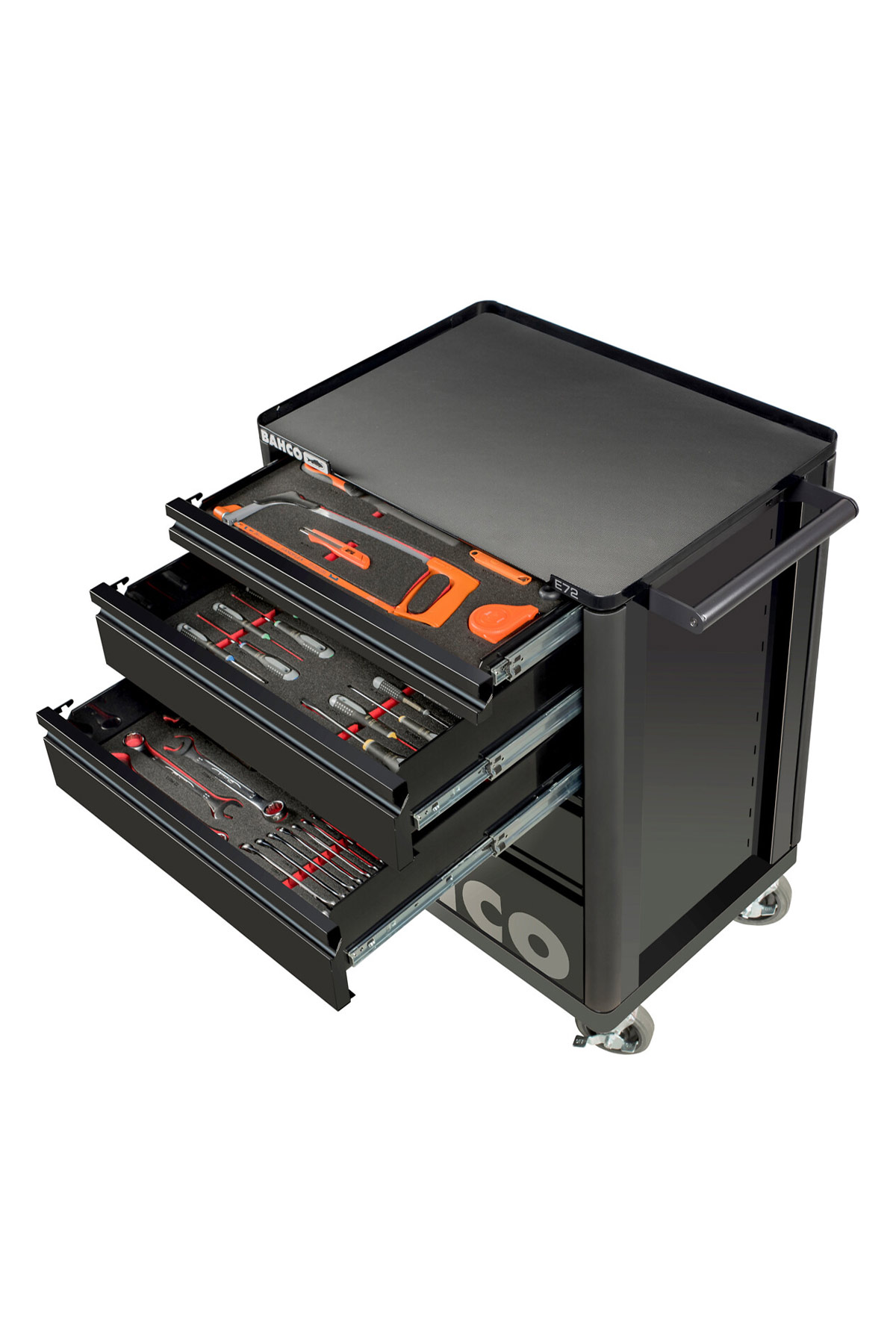 Verktygsvagn E72 med 5 lådor svart + 140 delar verktyg, BAHCO - Bild 4