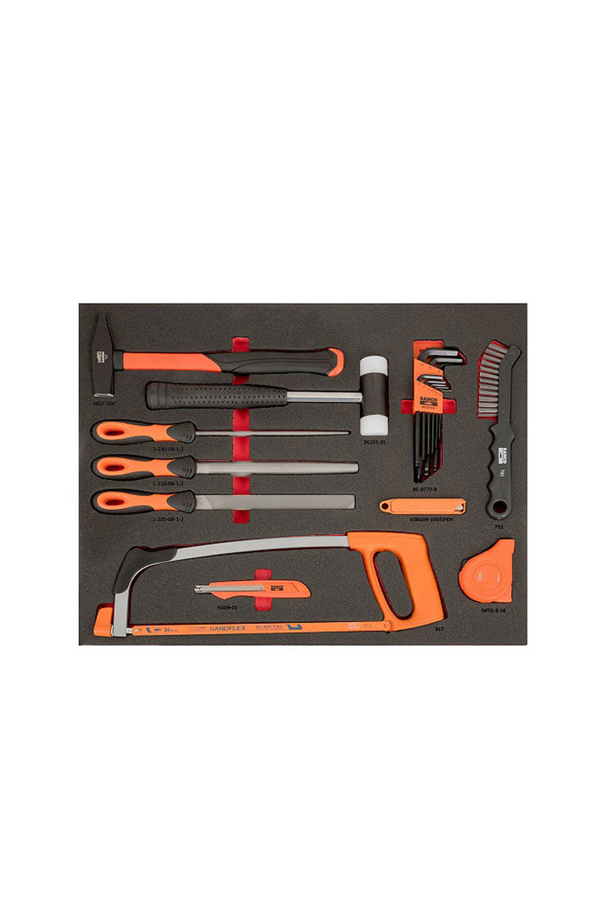 Verktygsvagn E72 med 5 lådor svart + 140 delar verktyg, BAHCO - Bild 7