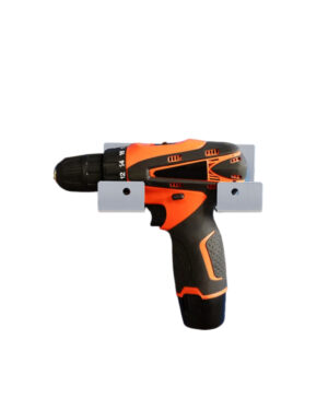 En Maskinhållare 160mm med svart och orange skruvdragare monterad i sig. Den har ett texturerat grepphandtag och har synliga markeringar för olika inställningar på kroppen.