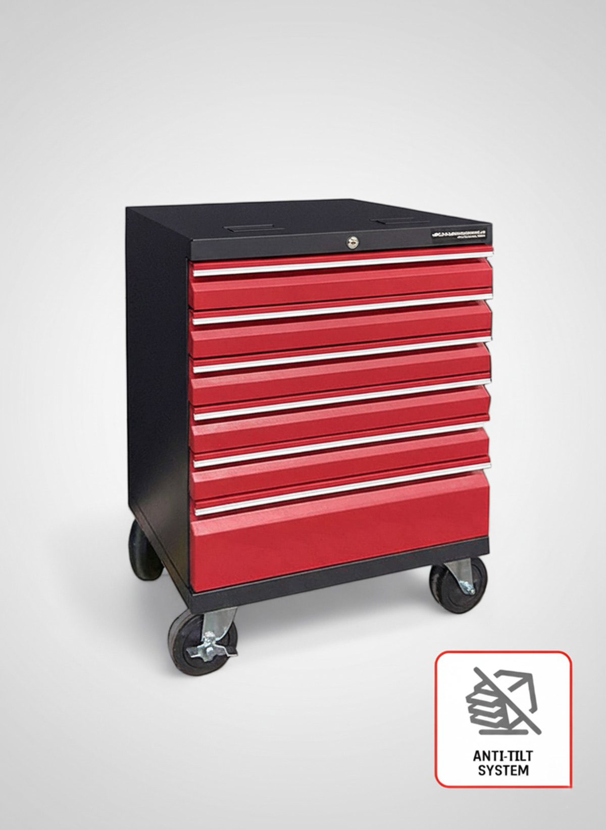 Verktygsvagn med 6 lådor Anti-Tilt Protection - Röd, PRO