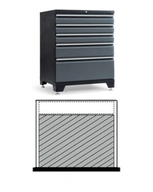 En 76 delars Hylsnyckelsats Teng Tools TTESK77 visas ovanför ett diagram som visar en tvärsnittsvy av verktygslådan och visar dess inre struktur.