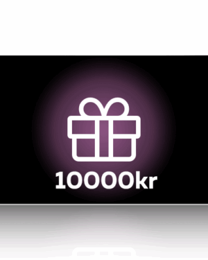 Ett digitalt presentkort från GARAGEINREDNING.SE, med en svart rektangeldesign med en vit presentförpackningsikon centrerad ovanför texten 