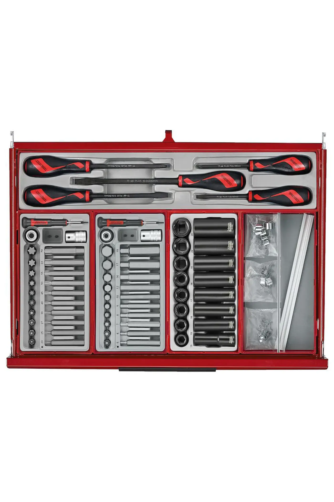 Verktygsvagn 16 lådor 1033 delar verktyg TengTools TKS26R1033T - Bild 12