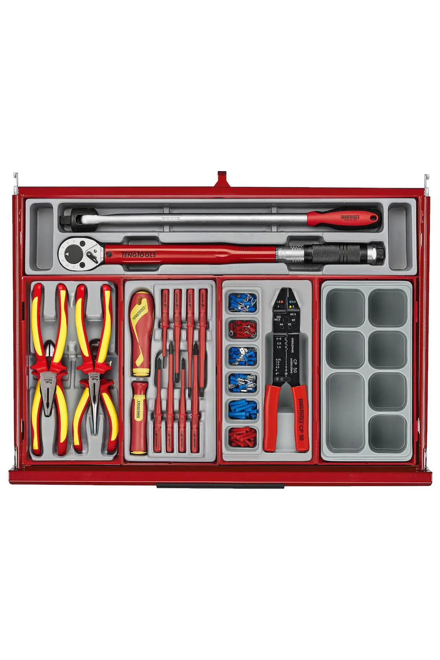 Verktygsvagn 16 lådor 1033 delar verktyg TengTools TKS26R1033T - Bild 15