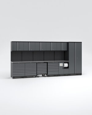 Garageinredning med 11 delar – set 1, grå, PRO