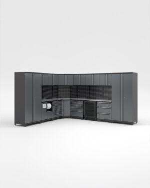 Garageinredning med 14 delar – set 3, grå, PRO