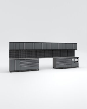 Garageinredning med 14 delar – set 4, grå, PRO