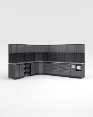 Garageinredning med 16 delar – set 1, grå, PRO