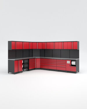 Garageinredning med 16 delar – set 1, röd, PRO