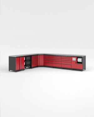 Garageinredning med 8 delar – set 1, röd, PRO