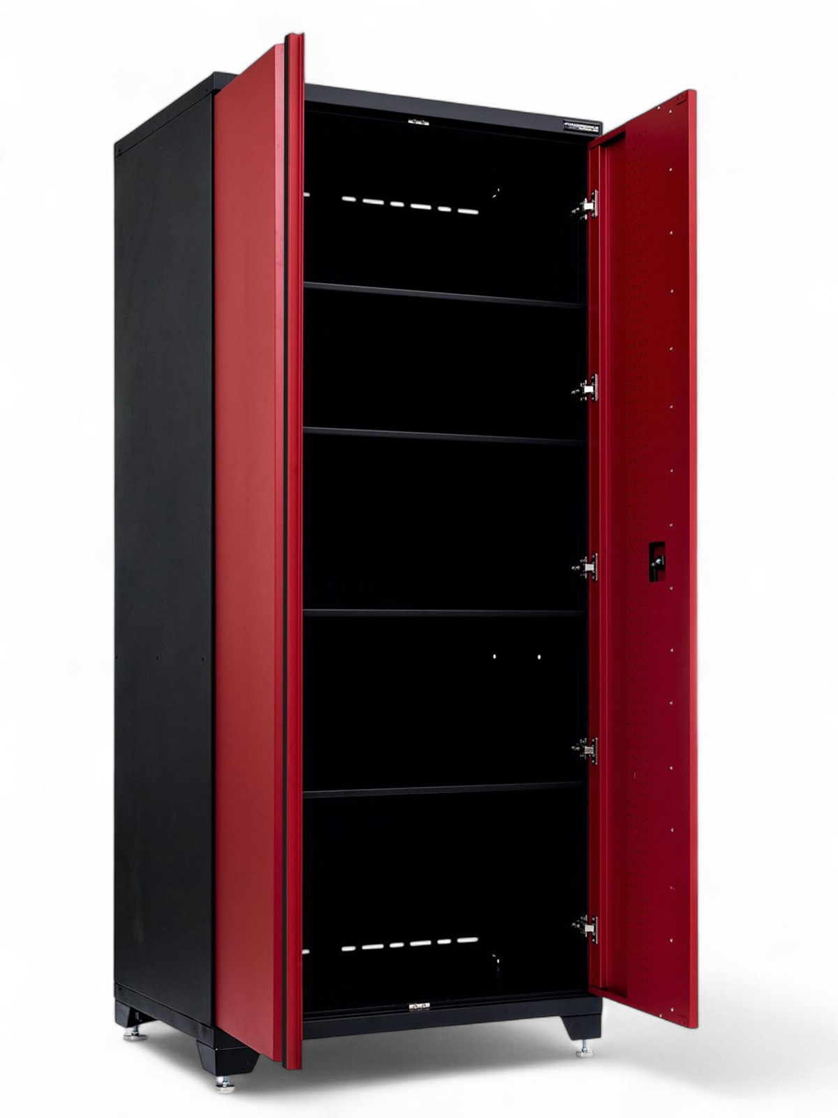 Förvaringsskåp högskåp 2 dörrar Black edition – Röd, PRO - Bild 4
