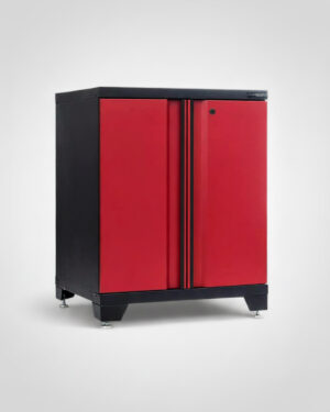 Förvaringsskåp med dörrar Black edition – Röd, PRO