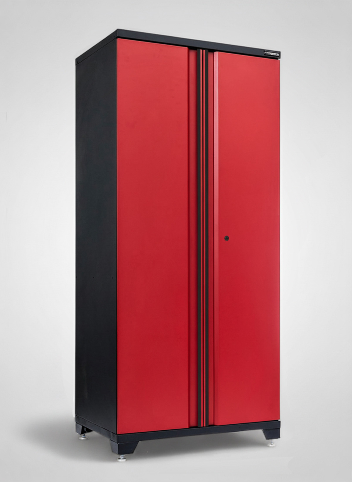 Förvaringsskåp högskåp 2 dörrar Black edition – Röd, PRO
