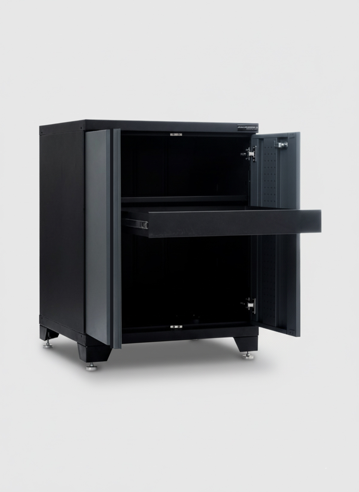 Förvaringsskåp med dörrar Black edition – Grå, PRO - Bild 2