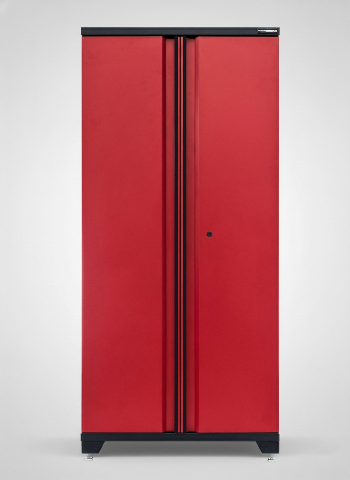 Förvaringsskåp högskåp 2 dörrar Black edition – Röd, PRO - Bild 3