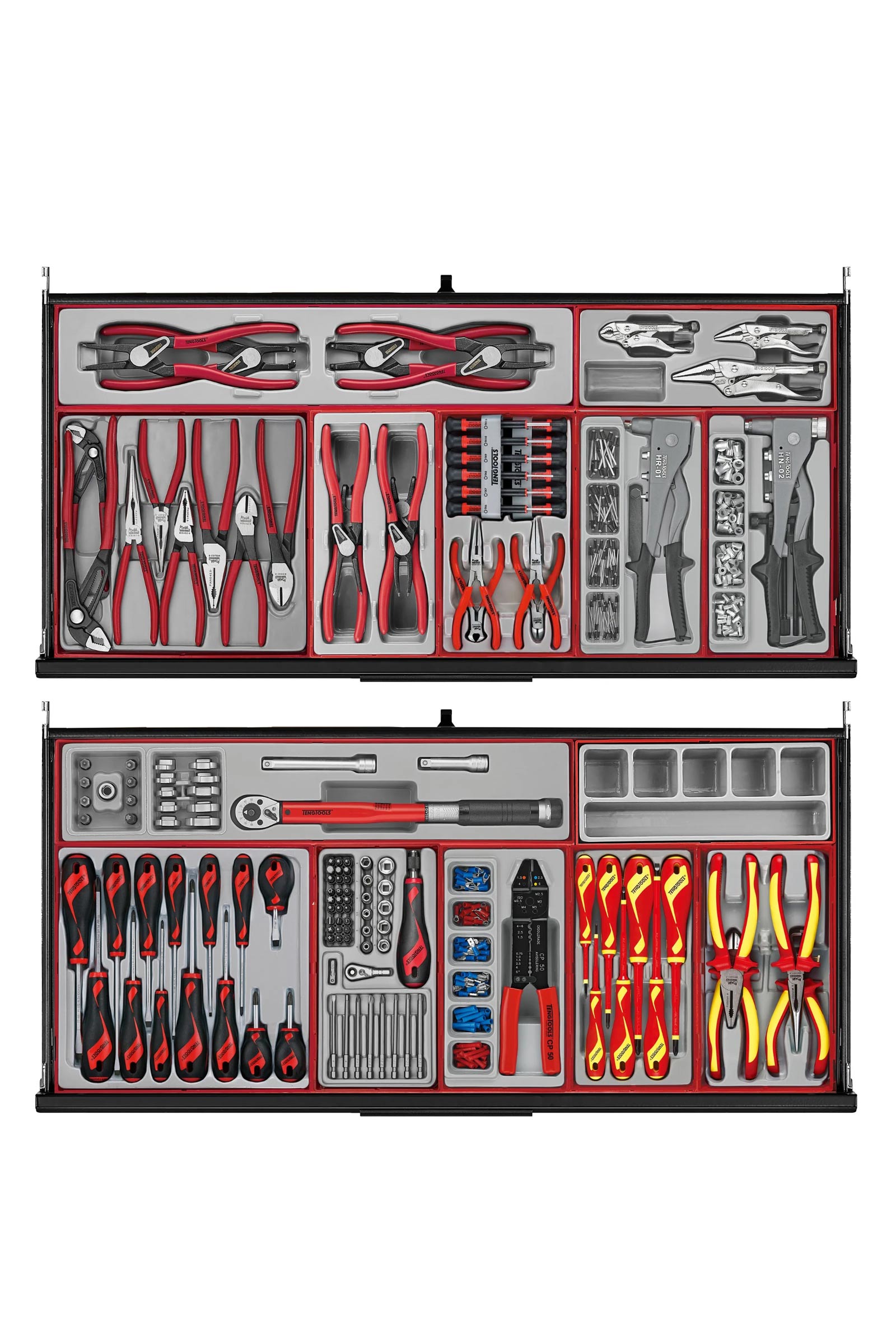 Verktygsvagn 8 lådor 1008 delar verktyg TengTools TKW37B1008T - Bild 4