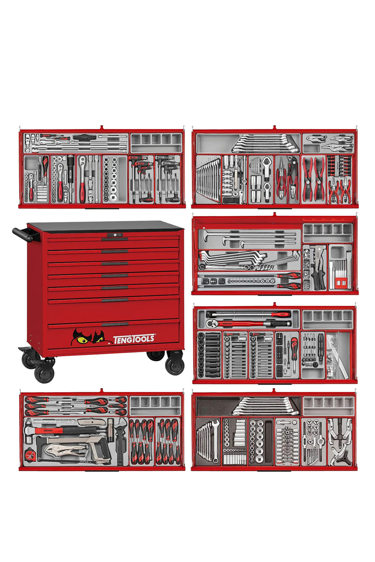 Verktygsvagn 7 lådor 663 delar verktyg TengTools TKW37R663T