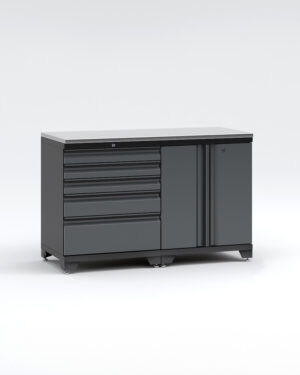 Garageinredning med 2 delar – set 1, Black edition – Grå, PRO