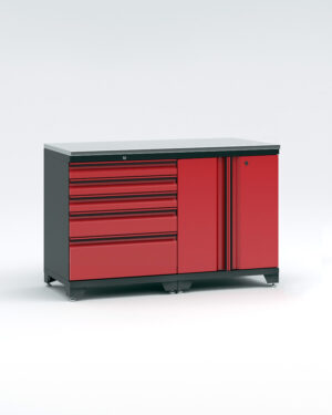 Garageinredning med 2 delar – set 1, Black edition – Röd, PRO