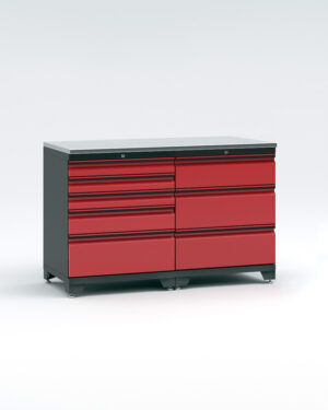 Garageinredning med 2 delar – set 2, Black edition - Röd, PRO