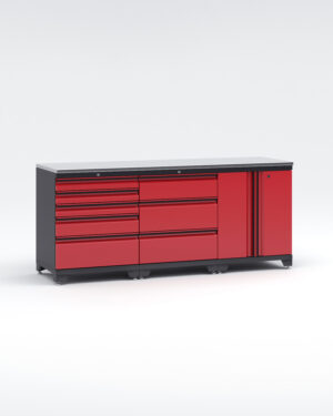 Garageinredning med 3 delar - set 1, Black edition - Röd, PRO