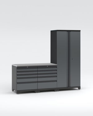 Garageinredning med 3 delar - set 2, Black edition - Grå, PRO