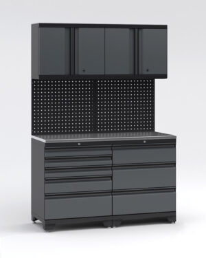 Garageinredning med 4 delar - set 2, Black edition - Grå, PRO