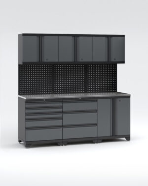 Garageinredning med 6 delar - set 1, Black edition - Grå, PRO