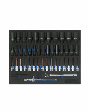 Verktygssats krafthylsor / bitshylsor 46 delar Nisma tools